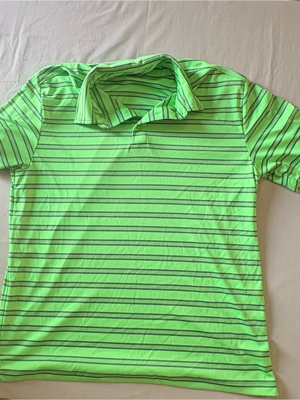 Under Armour Neon Green Striped Polo